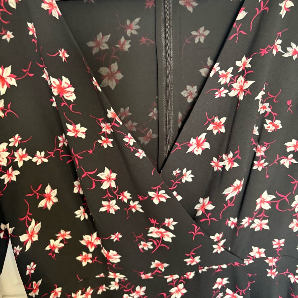 Ann Taylor mid length Floral Long Sleeve Flowy A line dress - Picture 5 of 11